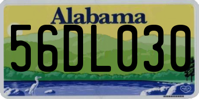 AL license plate 56DL030