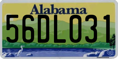 AL license plate 56DL031