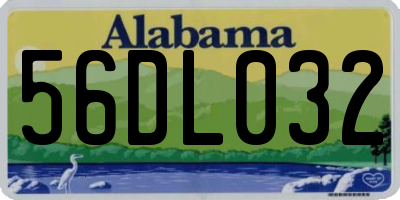 AL license plate 56DL032