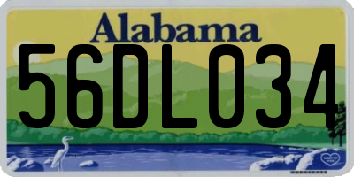 AL license plate 56DL034