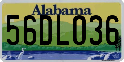 AL license plate 56DL036