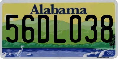 AL license plate 56DL038
