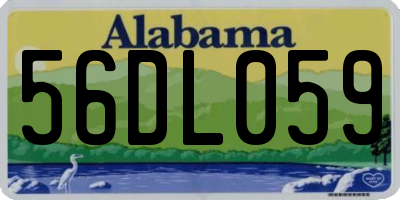 AL license plate 56DL059