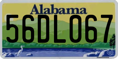 AL license plate 56DL067