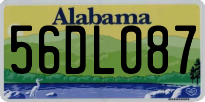 AL license plate 56DL087