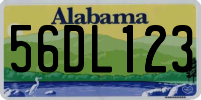 AL license plate 56DL123