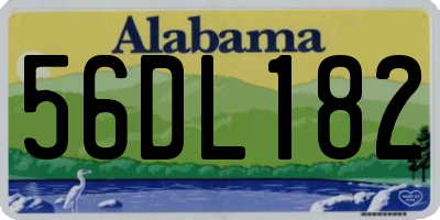 AL license plate 56DL182