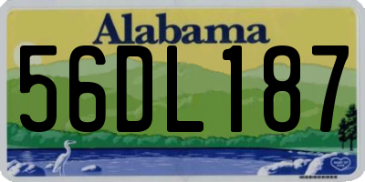 AL license plate 56DL187