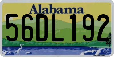 AL license plate 56DL192