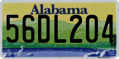 AL license plate 56DL204