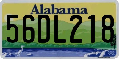 AL license plate 56DL218