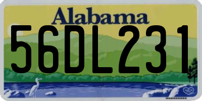 AL license plate 56DL231