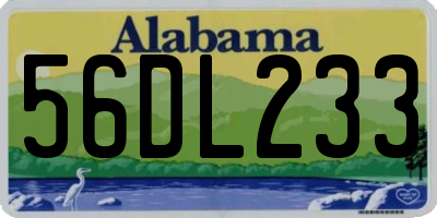 AL license plate 56DL233