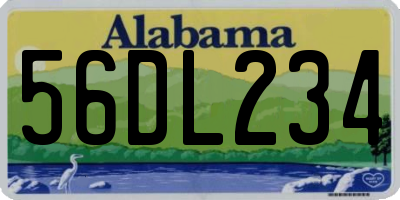 AL license plate 56DL234