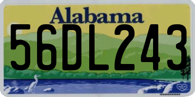 AL license plate 56DL243