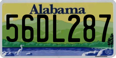 AL license plate 56DL287