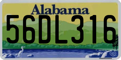 AL license plate 56DL316
