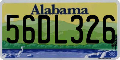 AL license plate 56DL326