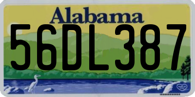 AL license plate 56DL387
