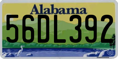 AL license plate 56DL392
