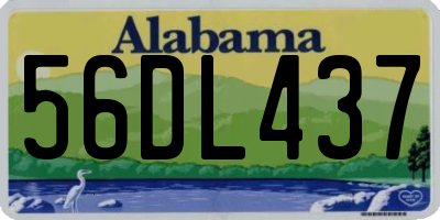 AL license plate 56DL437