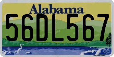 AL license plate 56DL567