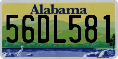 AL license plate 56DL581
