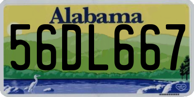 AL license plate 56DL667