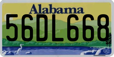 AL license plate 56DL668