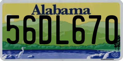 AL license plate 56DL670