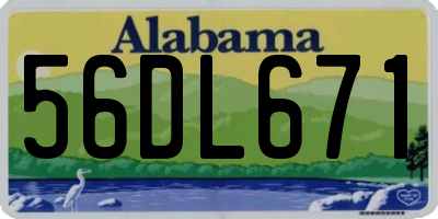 AL license plate 56DL671