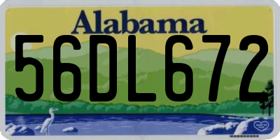 AL license plate 56DL672