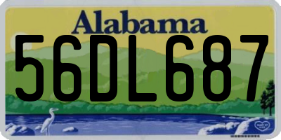 AL license plate 56DL687