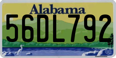 AL license plate 56DL792