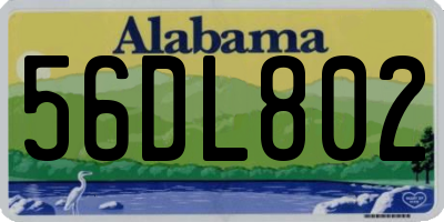 AL license plate 56DL802