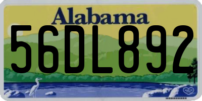 AL license plate 56DL892
