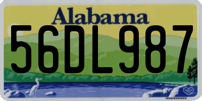 AL license plate 56DL987