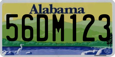 AL license plate 56DM123