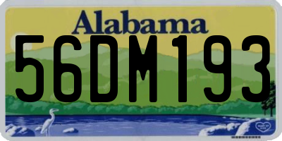 AL license plate 56DM193