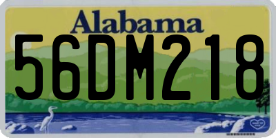 AL license plate 56DM218