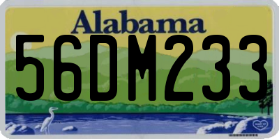 AL license plate 56DM233