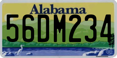 AL license plate 56DM234