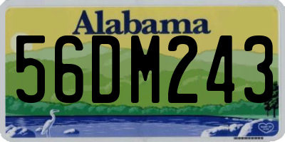 AL license plate 56DM243