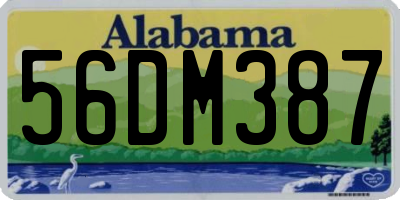 AL license plate 56DM387