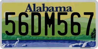 AL license plate 56DM567