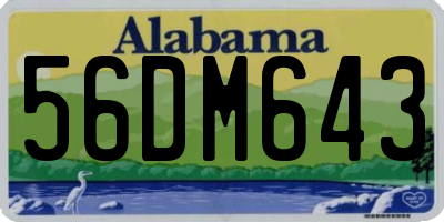AL license plate 56DM643