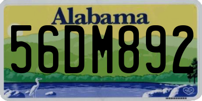 AL license plate 56DM892