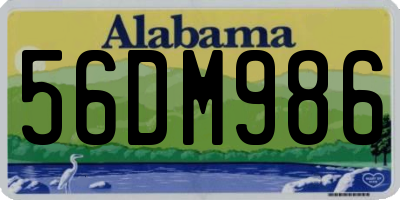 AL license plate 56DM986