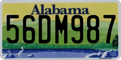 AL license plate 56DM987