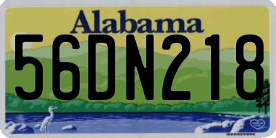 AL license plate 56DN218